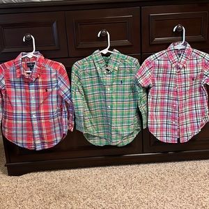 Lot of three Ralph Lauren Polo dress shirts, size 2T, in great condition.